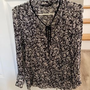 Derek Lam sheer Black/White Blouse